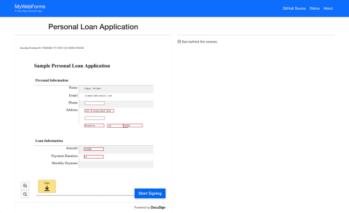 MyWebForms: Information from the tabs of the form is automatically transcribed to the envelope.