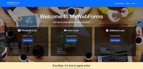 MyWebForms home page