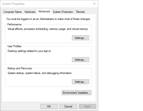 Setting Windows environment variables