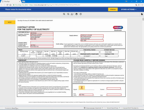 Contract Offer for the Supply of Electricity