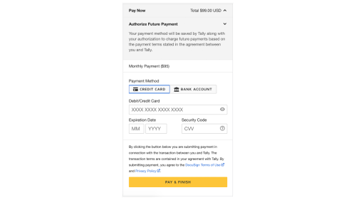 DocuSign Payments screenshot