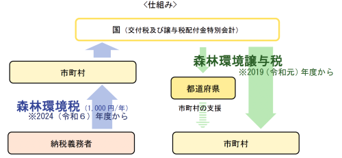 森林環境税と森林環境譲与税の仕組み