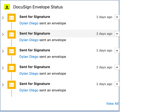 DocuSign Envelope Status component