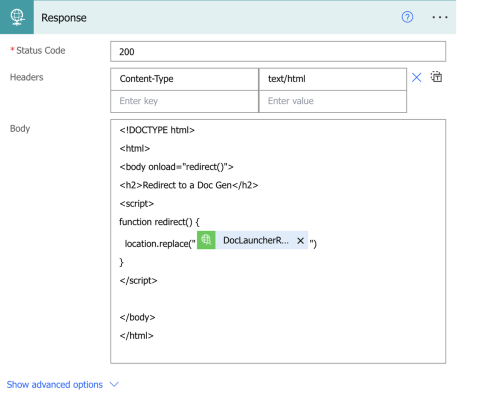 DocLauncher response configuration