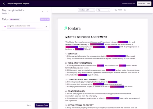 Maestro's AI-Assisted data mapping interface in action, featuring the dynamic progress bar that keeps users engaged during document analysis.