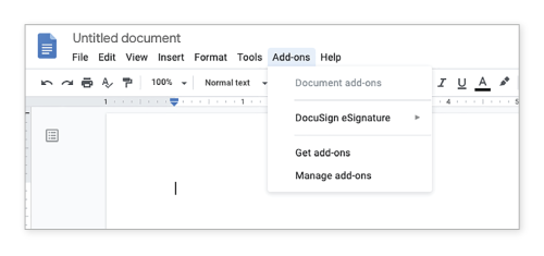 add-ons signature électronique dans google docs