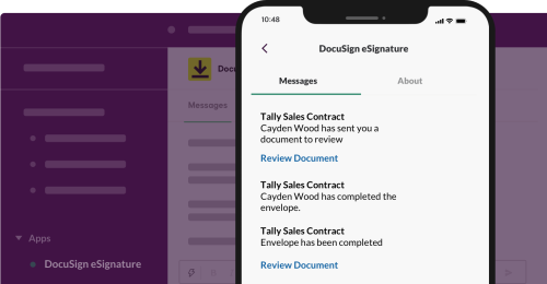 DocuSign eSignature and Slack