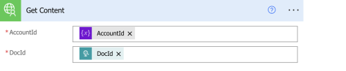 Get Content step: Populating AccountId and DocId dynamically