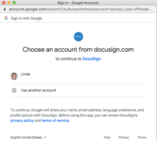 Google Drive Account Login Schaltfläche