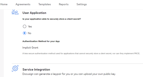 Application settings: choosing whether your app can store a secret