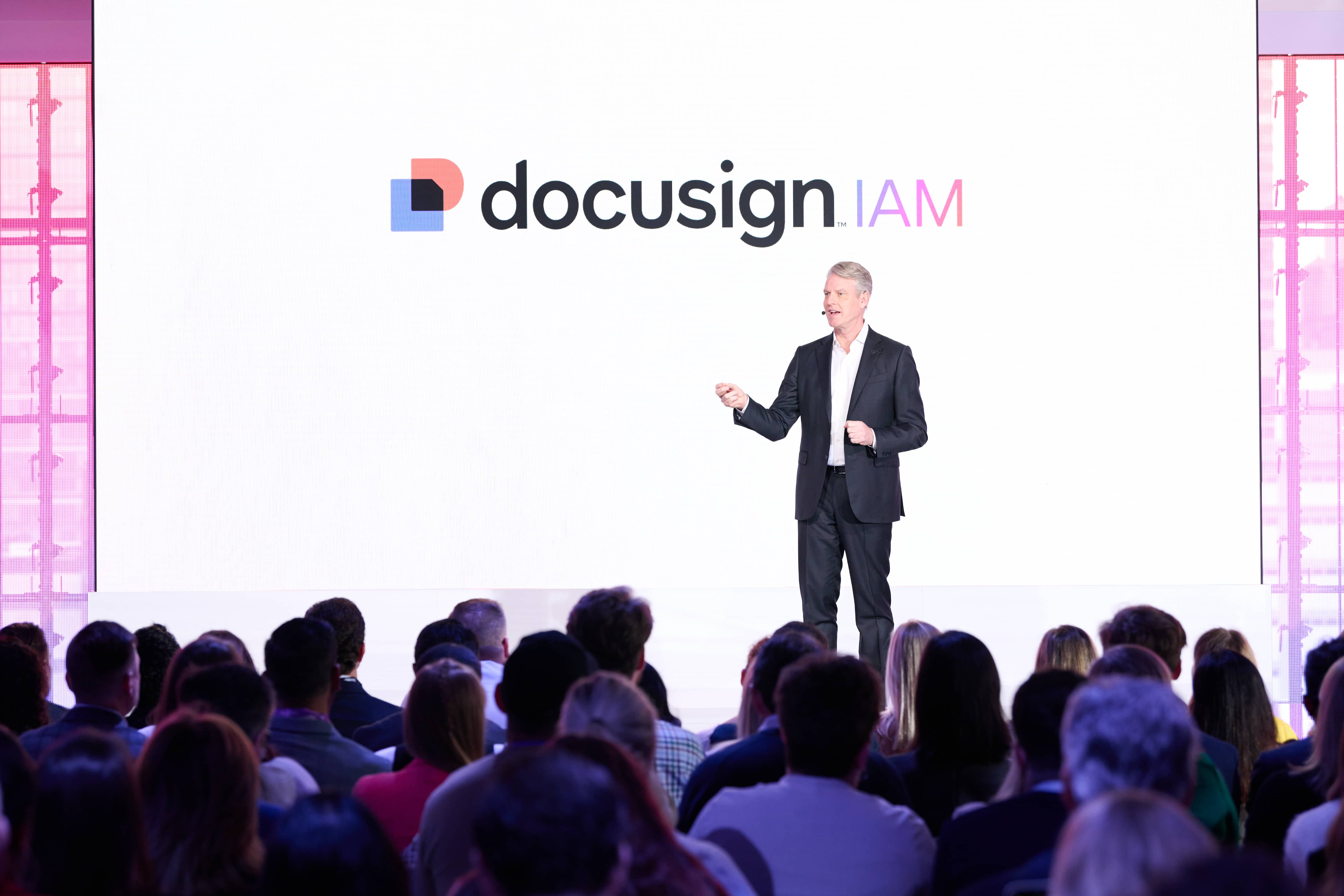 Docusign CEO Allan Thygesen on stage at Momentum24