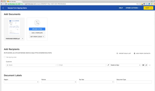 Docusign how to send a document to multiple people for eSignature 