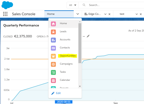 Creating a Salesforce opportunity