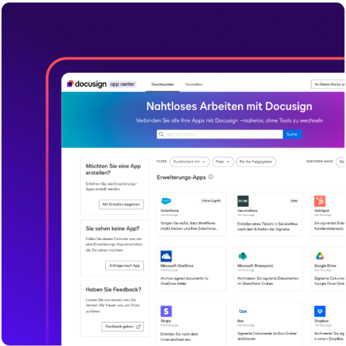 Docusign App Center: Anpassen und Erweitern Ihrer Vereinbarungsprozesse