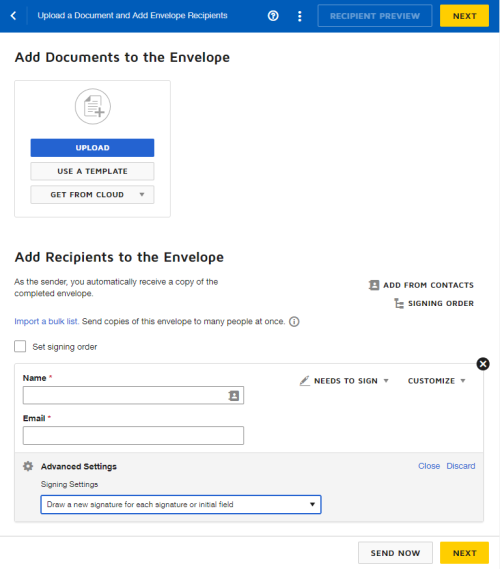 Advanced Settings: Sign in each location