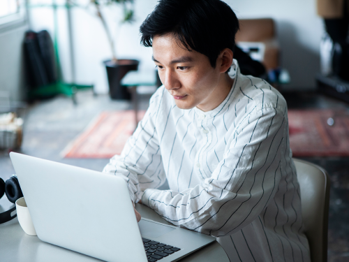 a guy working from home