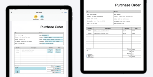 Apple Scribble and DocuSign app on iPAD screen shot