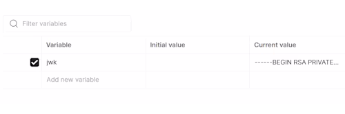 Creating the jwk environment variable