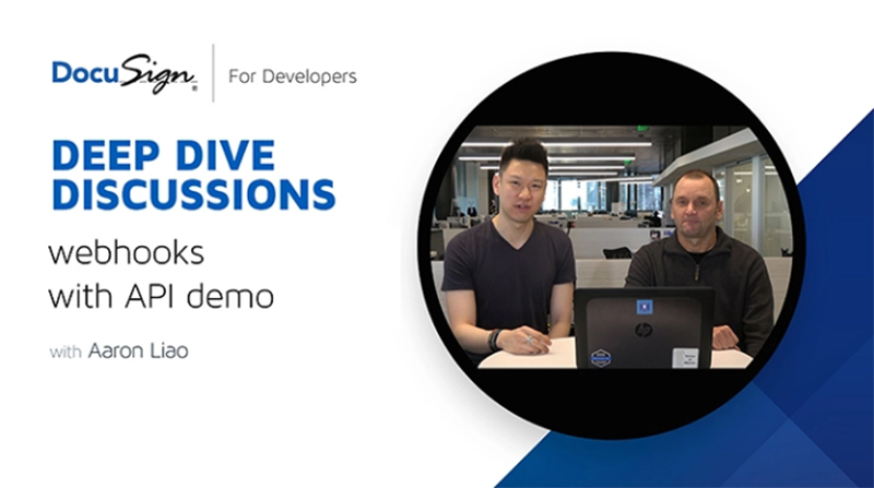In Docusign Developer-Webhooks with API, we demonstrate how to send an envelope through the Docusign API and receive status through webhooks.