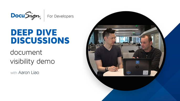 Watch Docusign Developer – Document Visibility Demo to learn about specifying document visibility within a single Docusign envelope by recipient type.