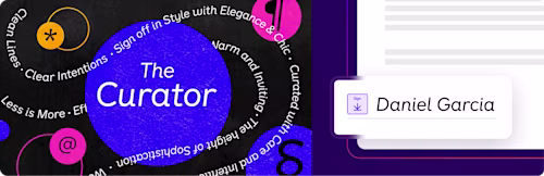 Curator signature style