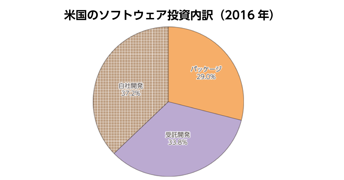 米国のソフトウェア投資内訳（2016年）