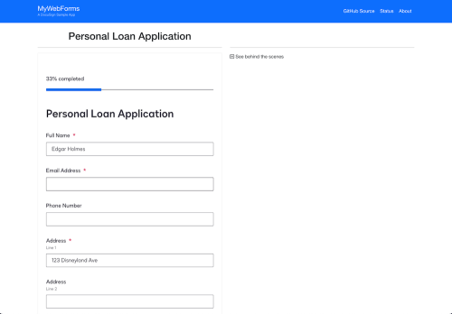 MyWebForms: The form displays upon Start