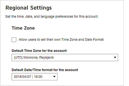 Correctly setting regional settings for unchanging UTC