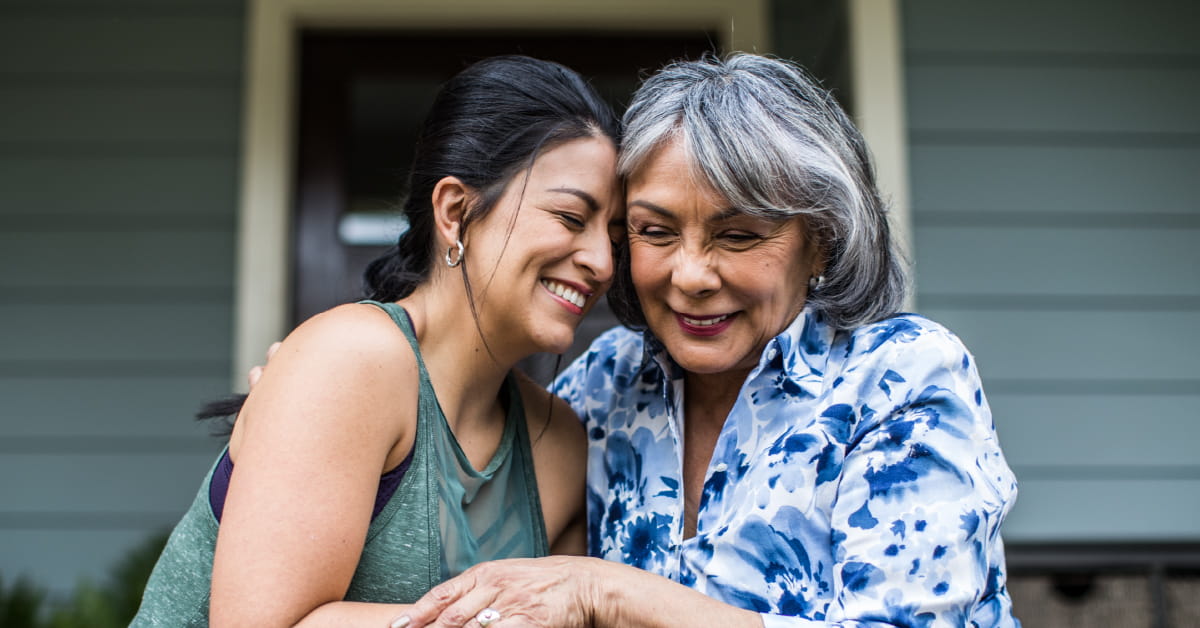 Two women enjoying quality time together at home