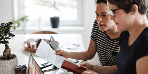 Women doing taxes - DocuSign