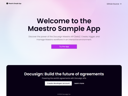 Explore the Docusign IAM platform with the Maestro Sample App