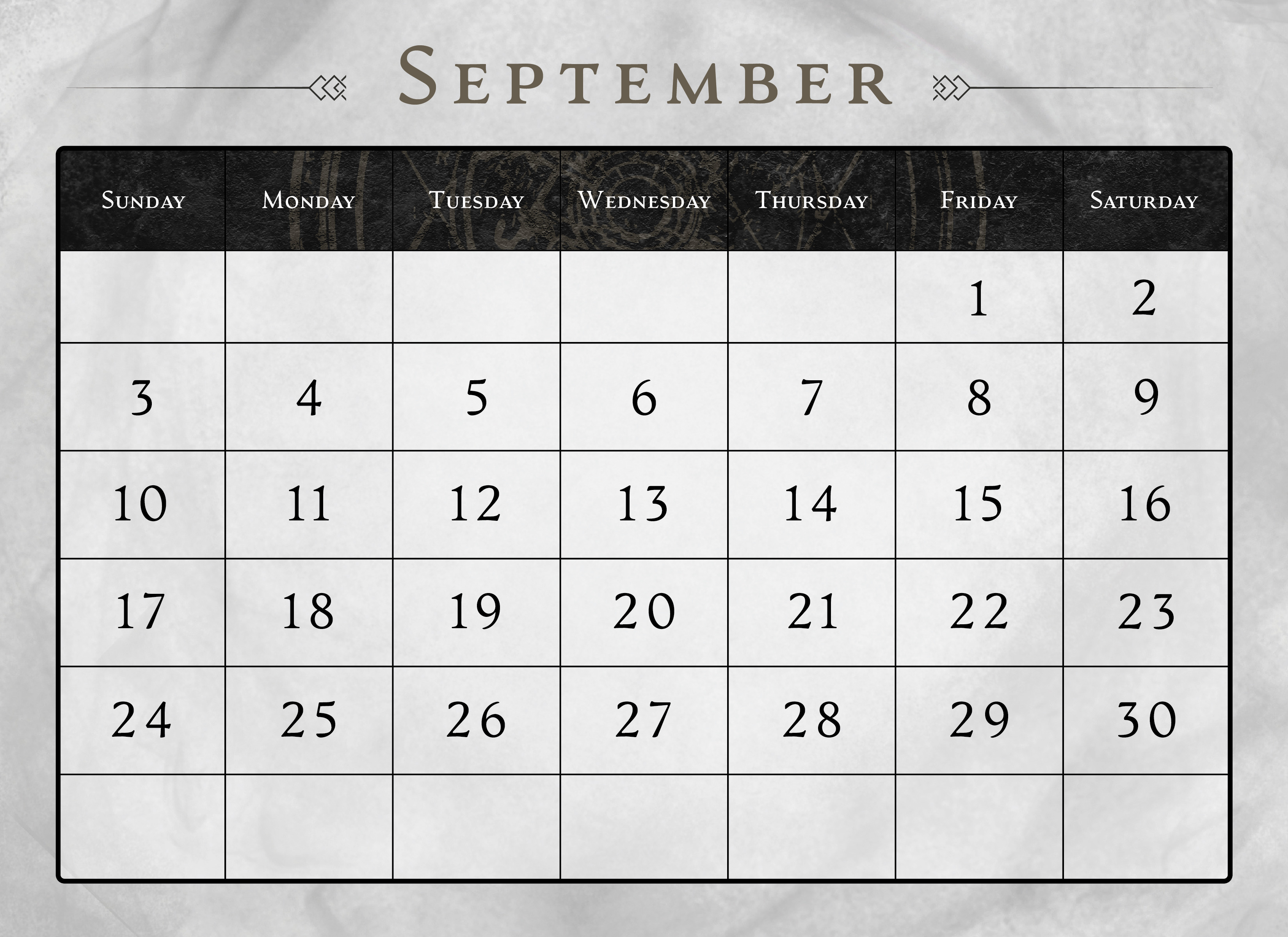 9 dates september