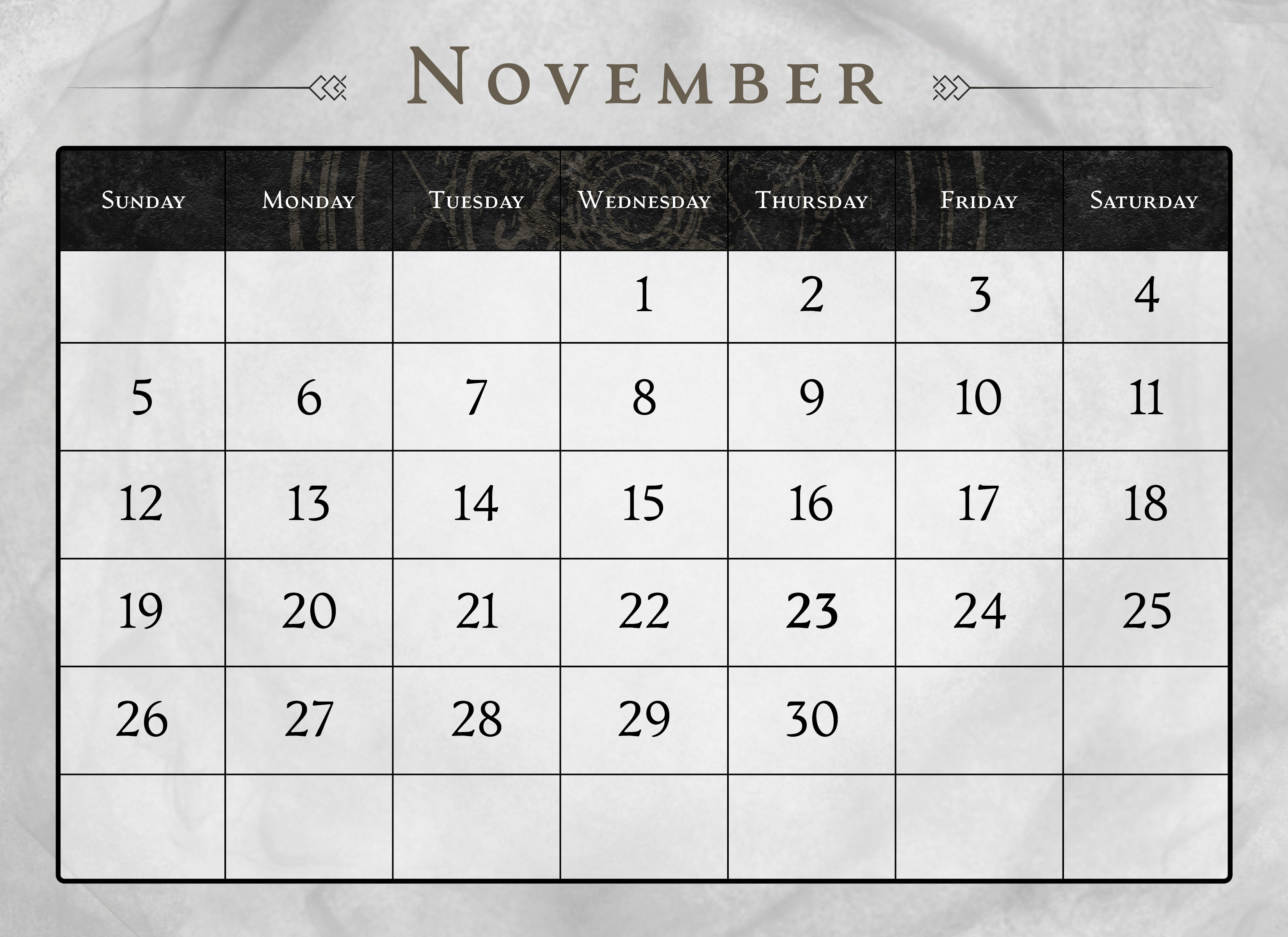 11 dates november