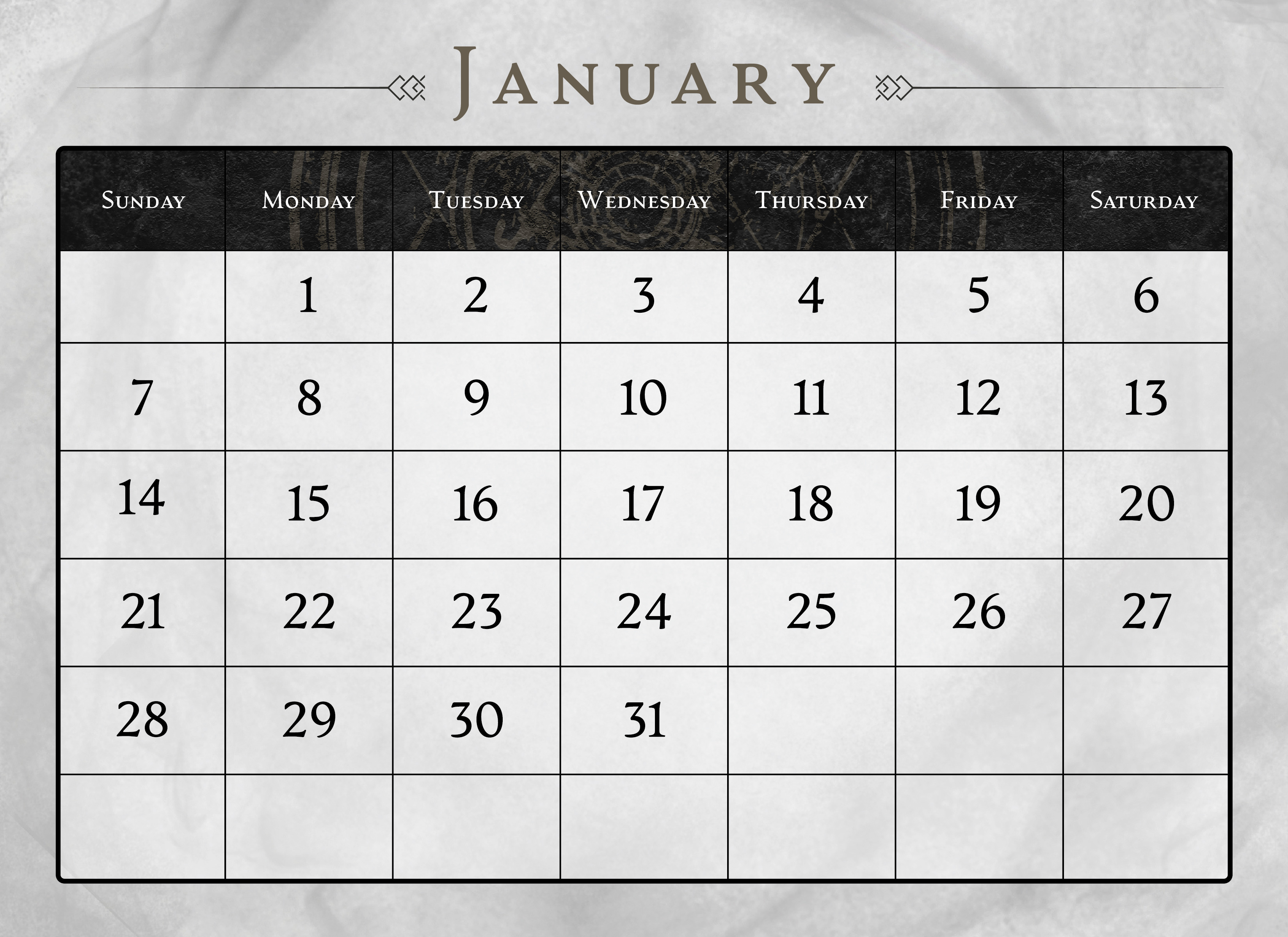 13 dates January