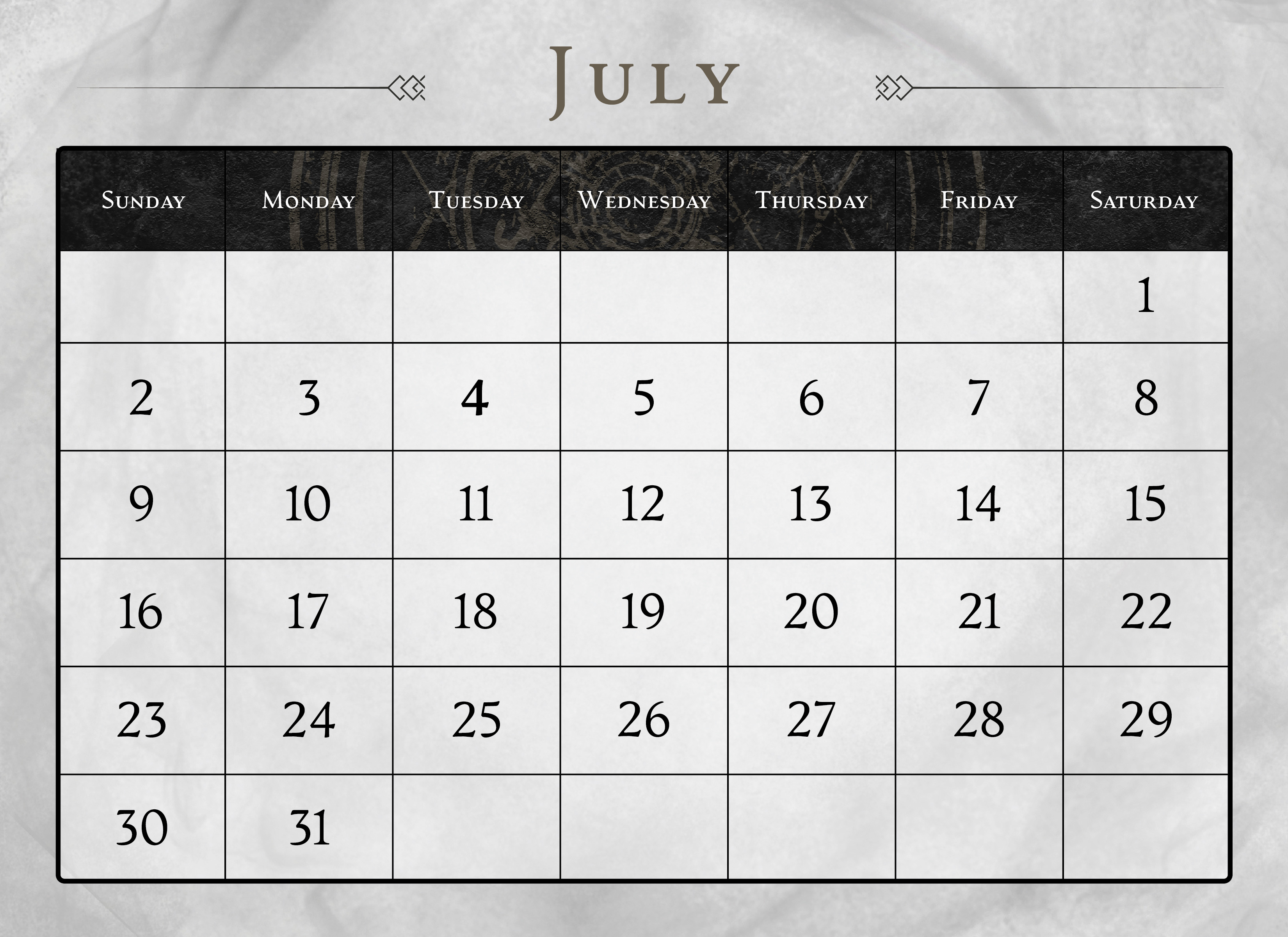 7 dates July
