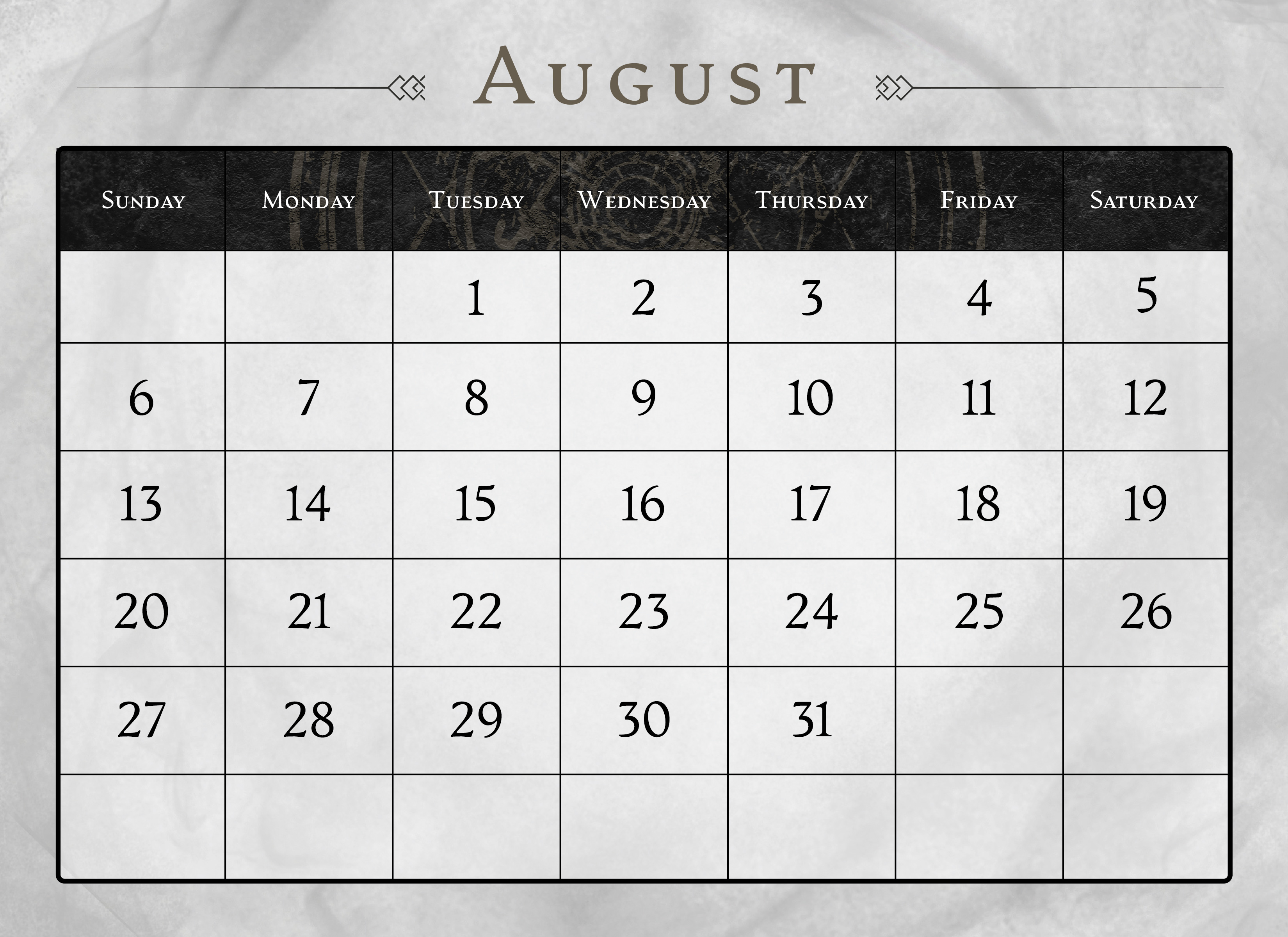 8 Dates August