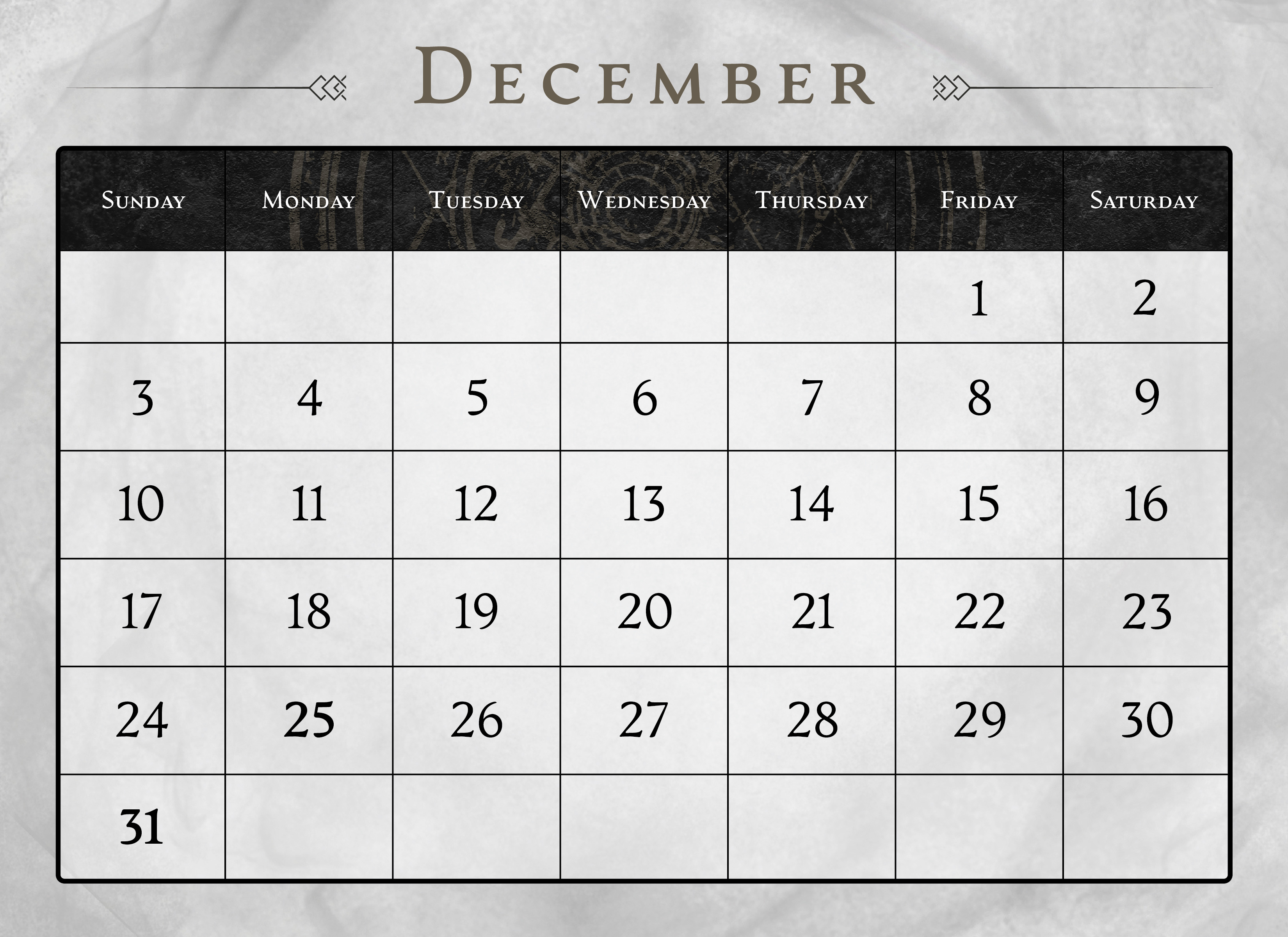 12 dates December