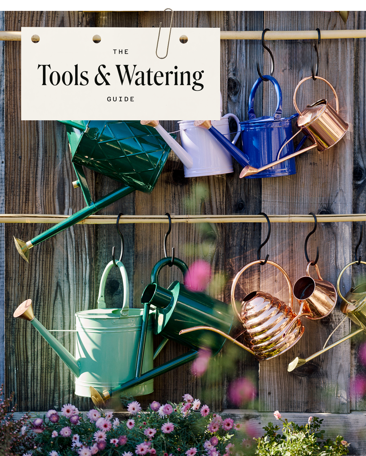 the tools and watering guide