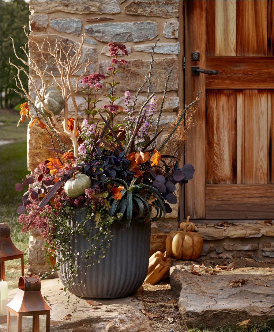 Front Porch Fall Planter Ideas