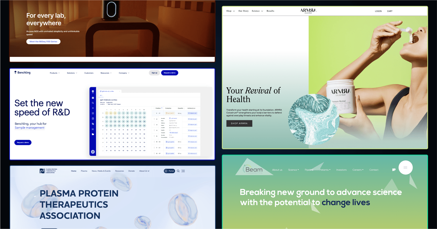 examples of biotech website designs