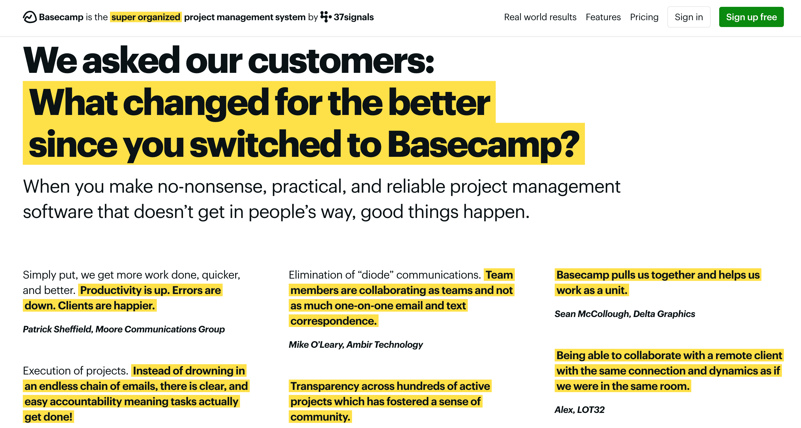 basecamp testimonials