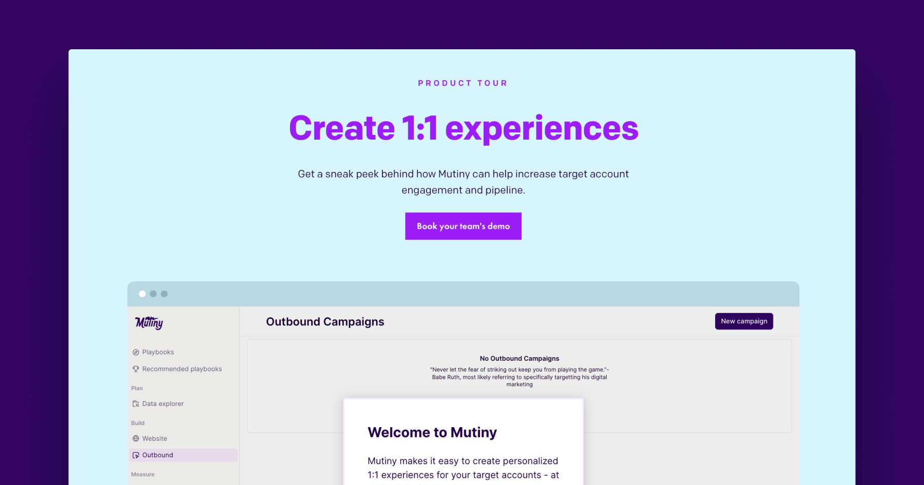 Mutiny - Product Tour ABM Landing Page