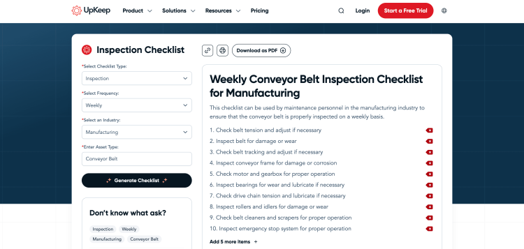 conveyor-belt-checklist-upkeep