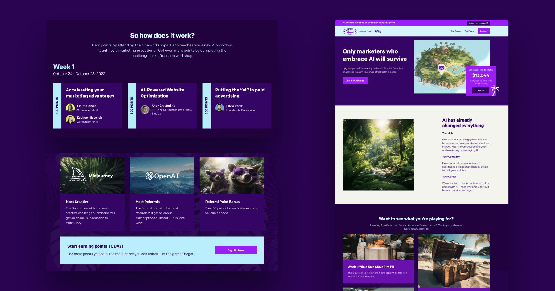 Mutiny - SurvAIvor Game Landing Page