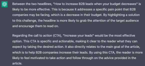 ChatGPT headline suggestions 