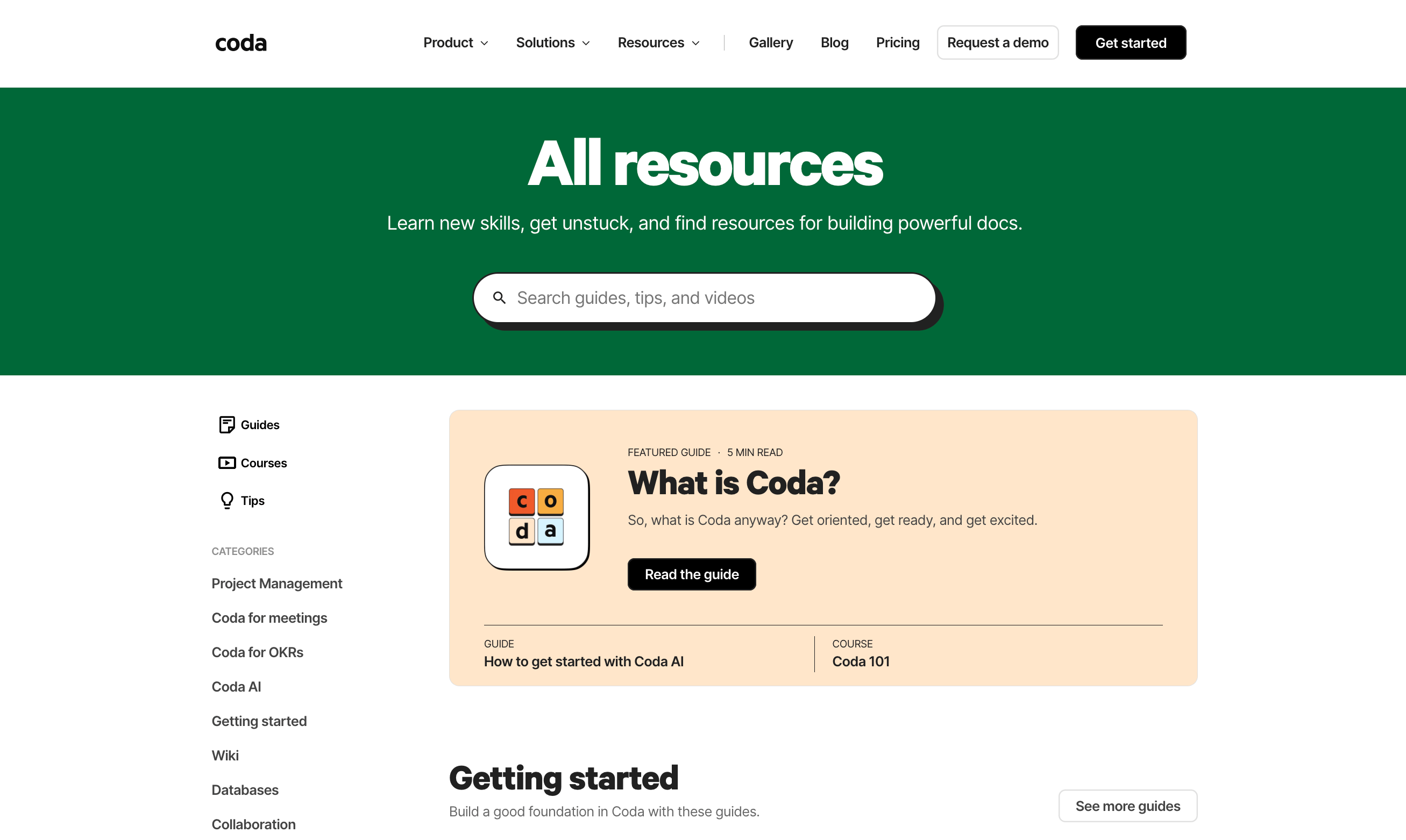 coda resources