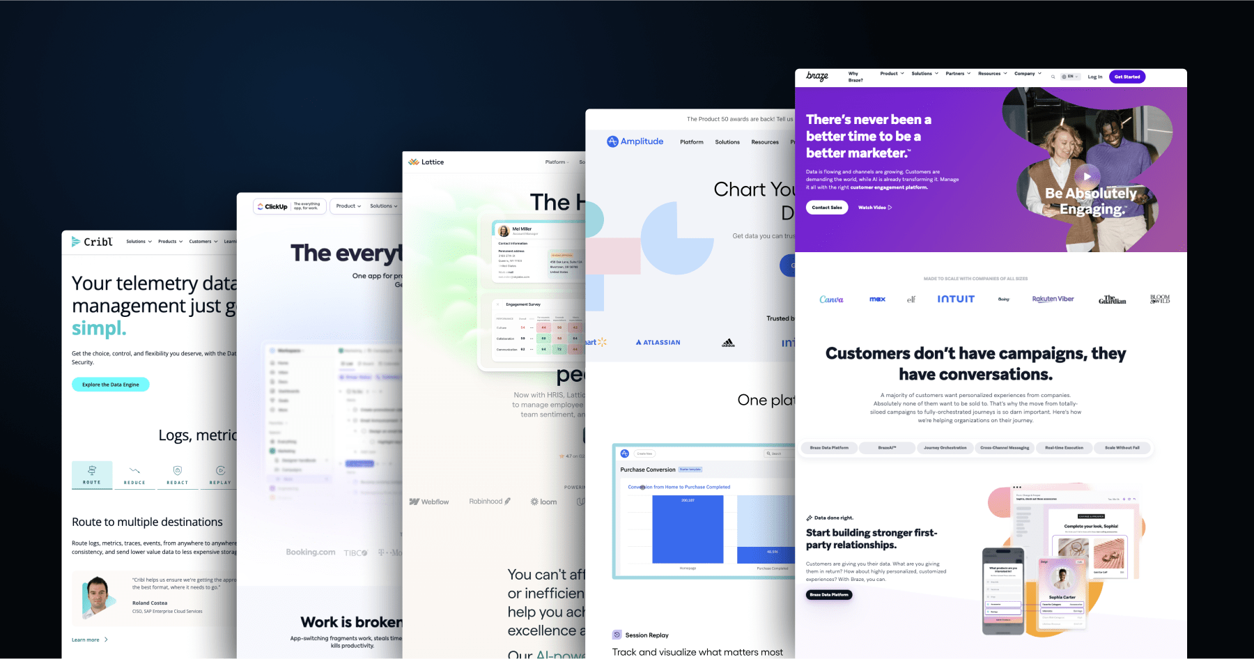 a compilation of b2b website design examples