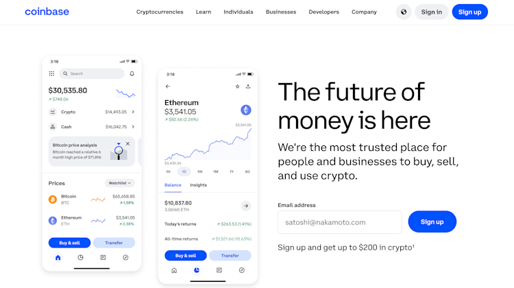 coinbase homepage coinbase homepage