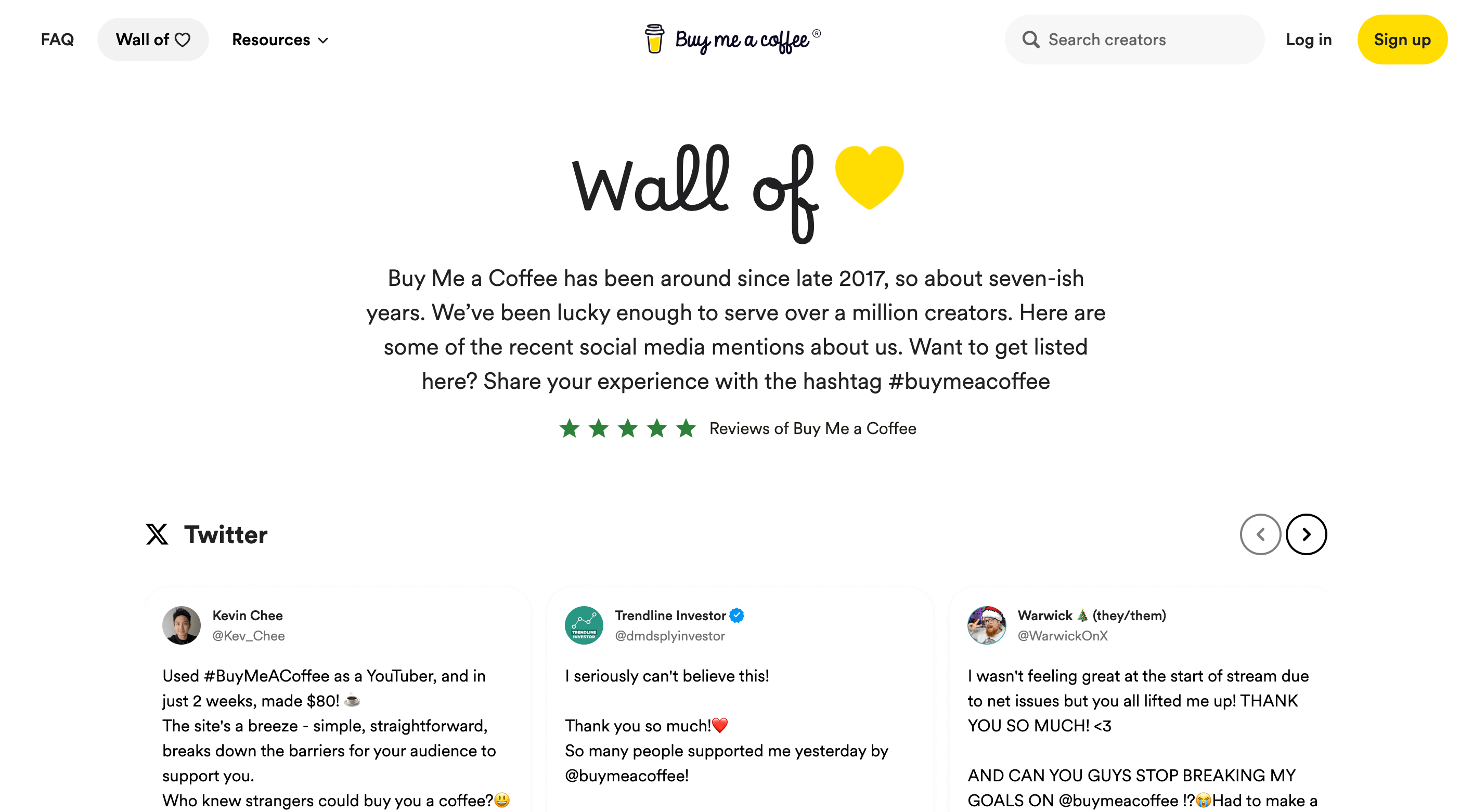 buy me a coffee testimonials