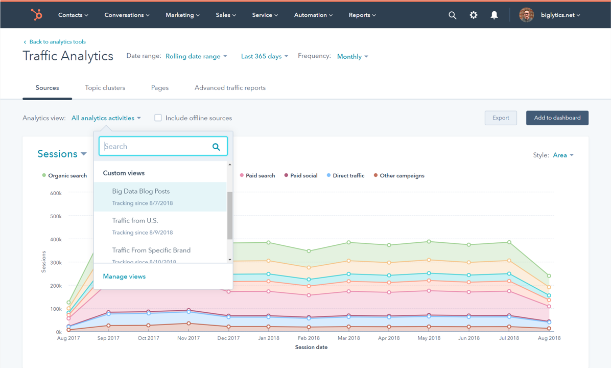 hubspot-traffic-analytics-UI